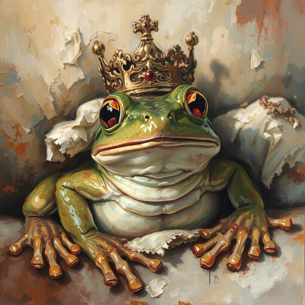 Žabí princ má na hlave zlatú korunku